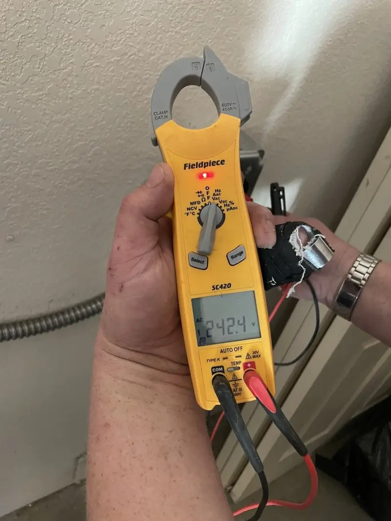 Voltage testing with clamp meter during Generator Installation in New Sewickley